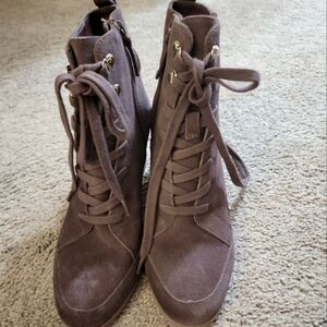 Brown heel booties
